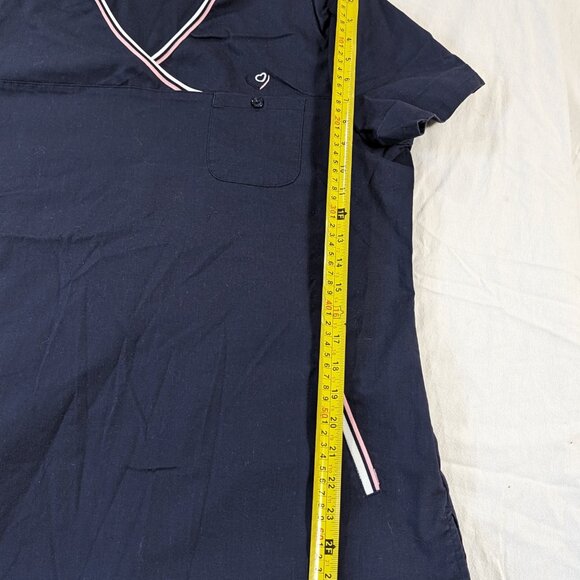 OPTIONS INTERNATIONAL NURSE SCRUB TOP SHIRT SHORT SLEEVE PINK AND BLUE SIZE XL - Picture 13 of 16